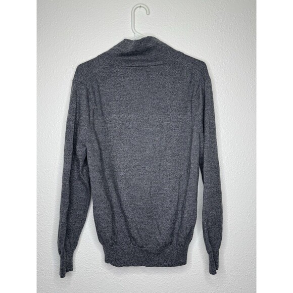 K+J2 Grey Pepper Merino Wool Sweater Mens Size XL Shawl Neck Gray *See Pics* - Picture 2 of 16